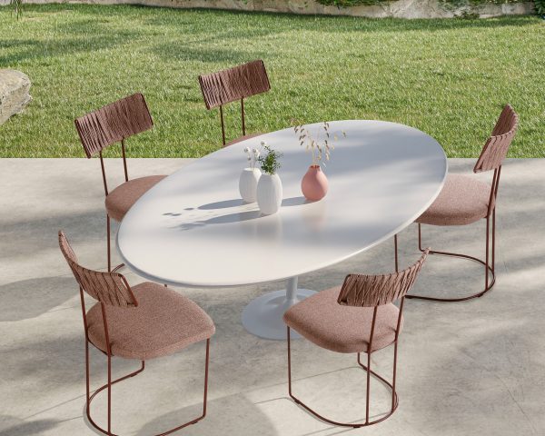 Sedia Outdoor in tessuto leggera e moderna