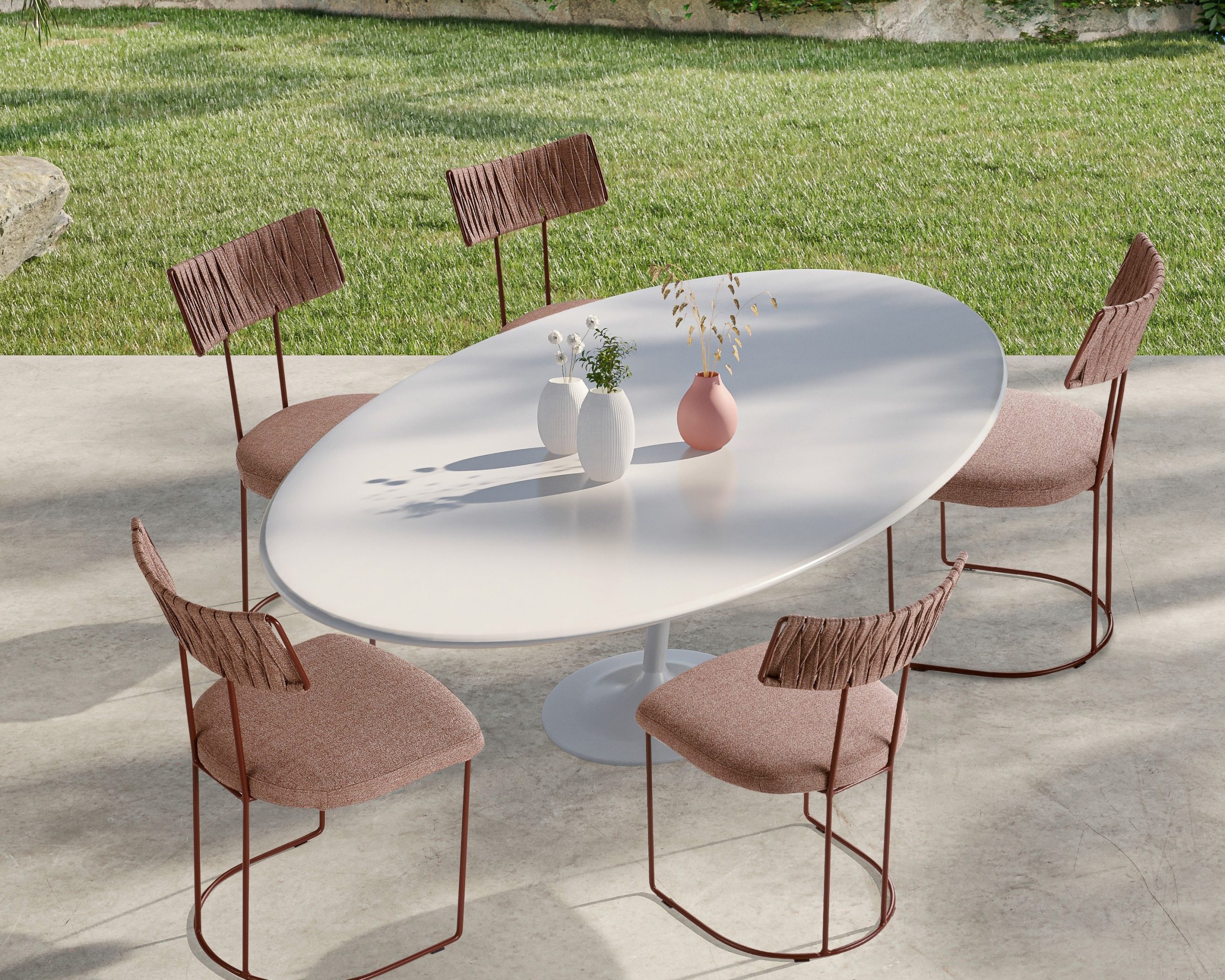 Sedia Outdoor in tessuto leggera e moderna