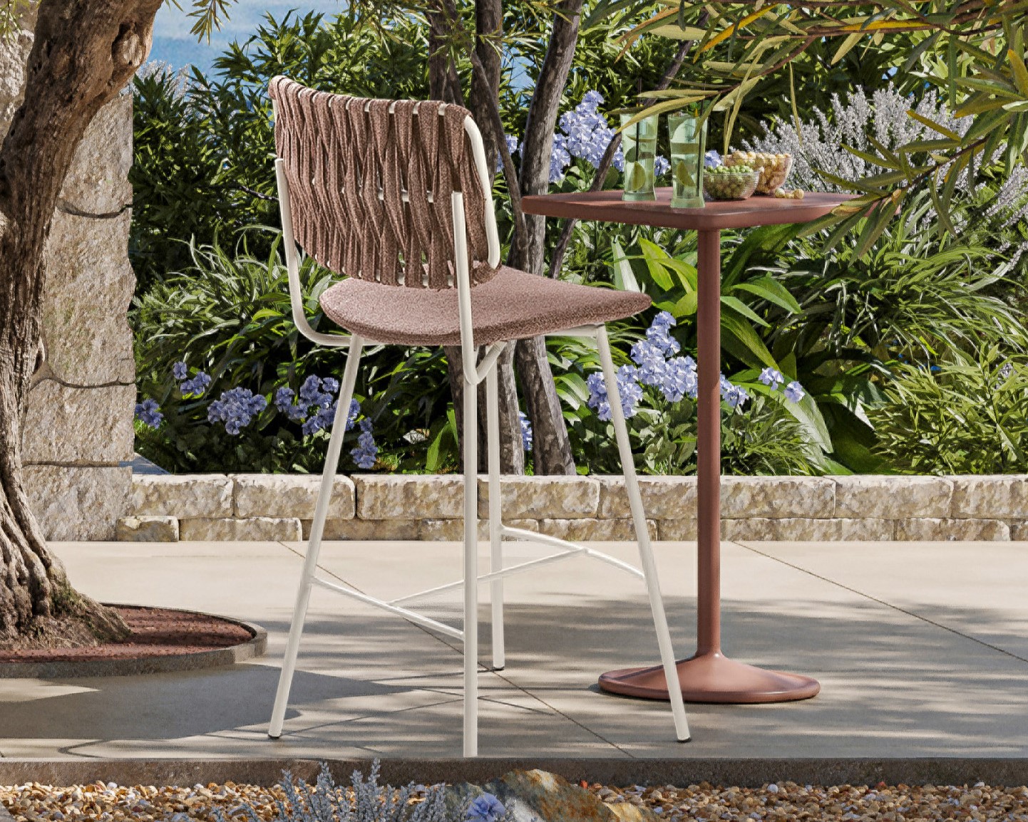 Sgabello in tessuto per outdoor