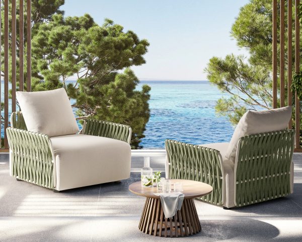 Poltrona outdoor imbottita e moderna
