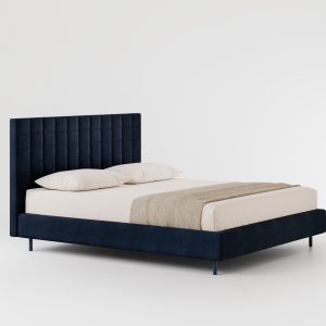Letto imbottito con testiera alta