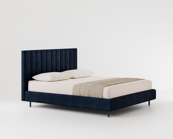 Letto imbottito con testiera alta