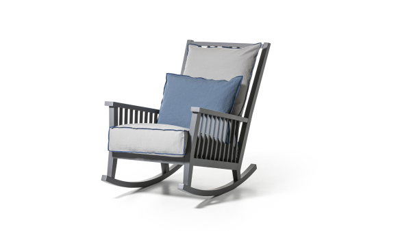 Poltrona dondolo vintage in legno