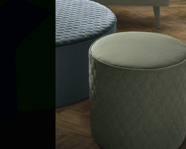 Pouf imbottito circolare o quadrato