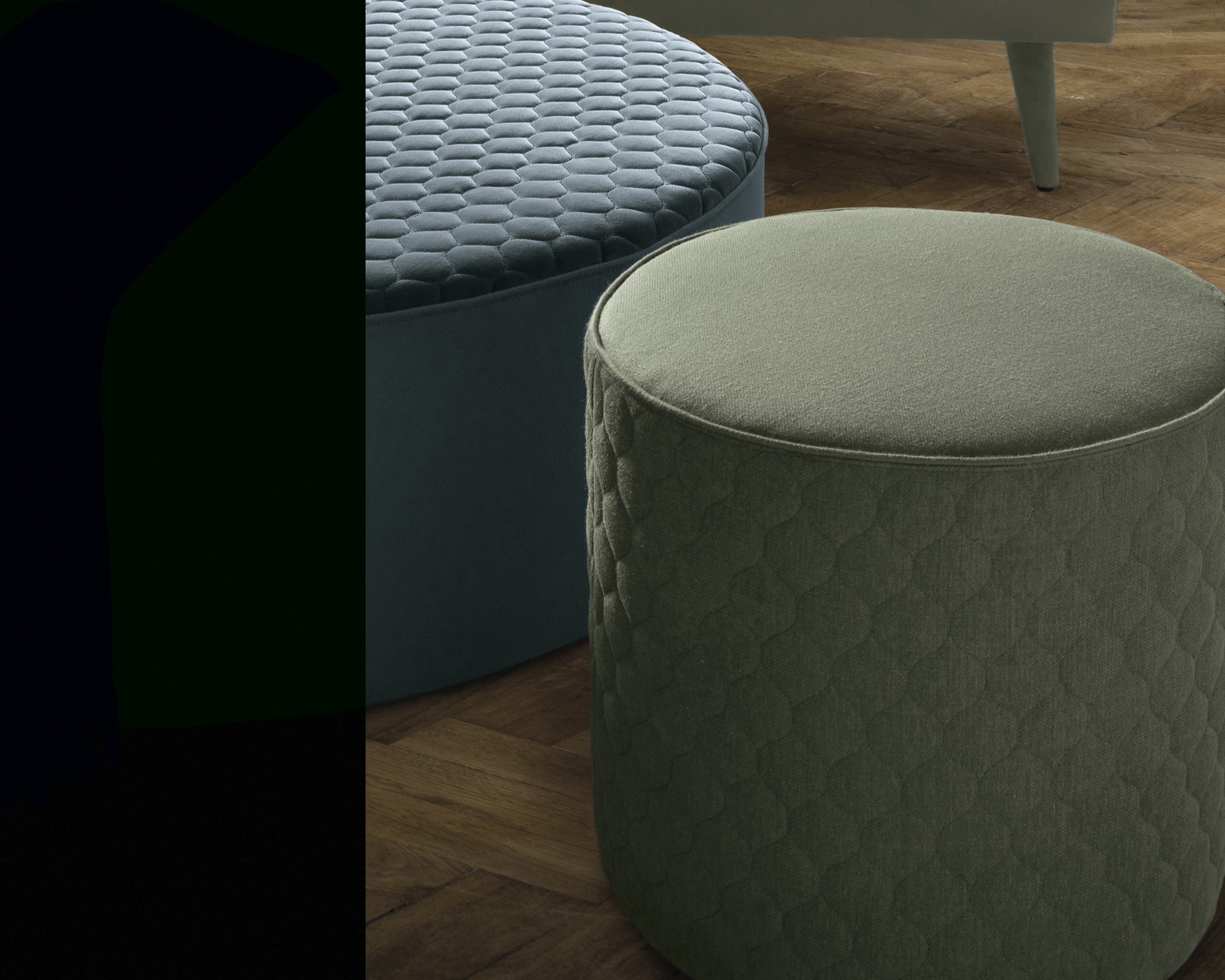 Pouf imbottito circolare o quadrato